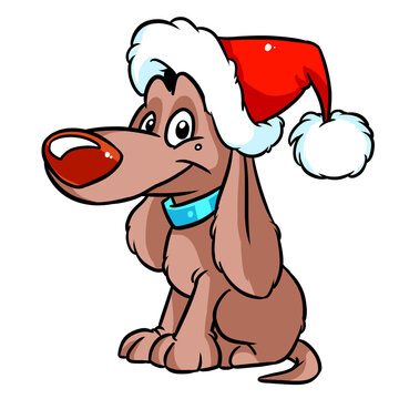 Dog character animal new year hat illustration cartoon