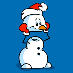 snowman with christmas tree