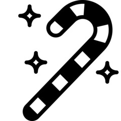 candy cane solid line icon