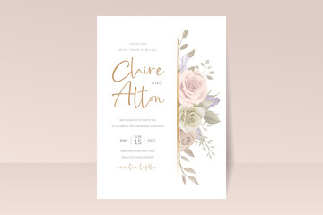 Beautiful roses invitation card template