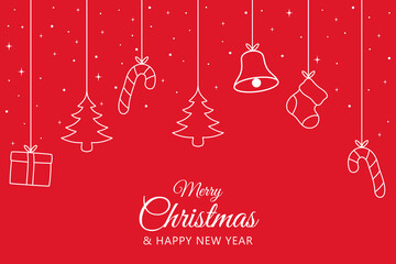 Naklejka premium Hand drawn christmas background