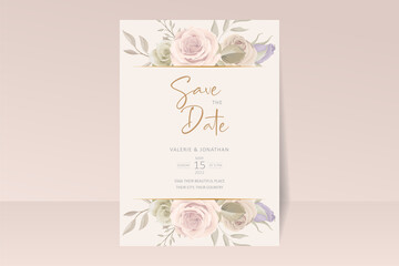 Beautiful roses invitation card template