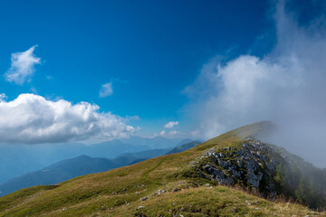 September misty day in the italian alps