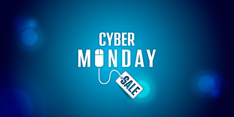 Cyber Monday shopping on a blue background monday sale