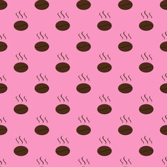 Drawing of images of coffee beans on pastel purple background. template for overlaying on the surface. seamless pattern. 3D rendering. 3D image