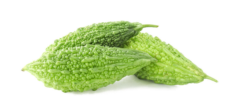 Bitter melon or Bitter gourd isolated on white background