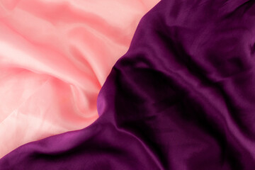 Purple and pink rumply silk in contrast mode