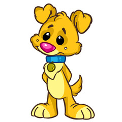 Little yellow dog puppy smile character illustration cartoon