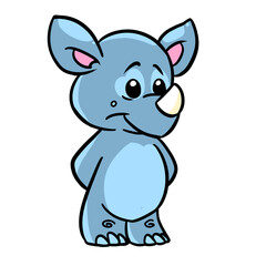 Plakat Little baby rhino character animal illustration cartoon
