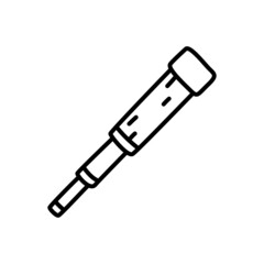 Spyglass. Pirate item sketch. Doodle hand drawn illustration. Vector line icon