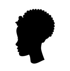 Woman head profile,  Silhouette of the head of a beautiful girl.