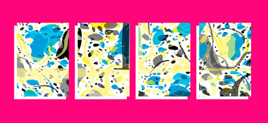 a4 vector background set with   
 colorful grunge splash design