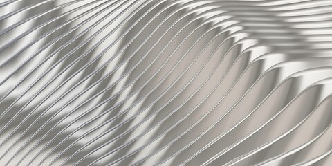 Obraz premium Parallel line wave background waves of plastic swaying rubber sheet 3D illustration