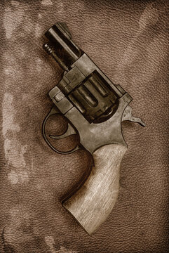 photo vintage, d'un revolver