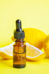 Citric acid on a yellow background. Selective focus.