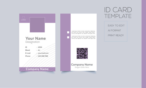 Id Card Design Template with photo space & with easy to edit 
