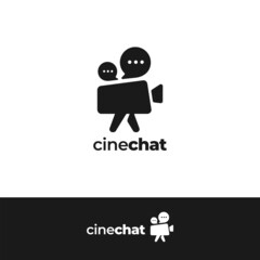 modern logo for cinema conversation or podcast industries