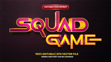 squad game team logo comic cartoon hero 3d editable text effect style
