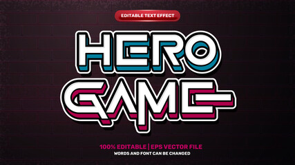 hero game comic cartoon hero 3d editable text effect style