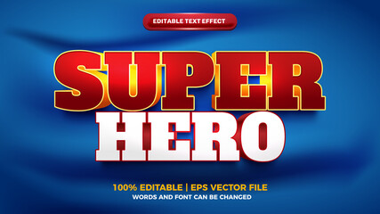 Naklejka na ściany i meble Super hero movie comic cartoon hero 3d editable text effect style