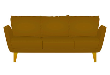 Brown  sofa bed. vector illustration