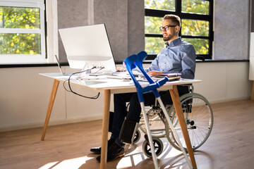 Businessman With Disabilities At Work