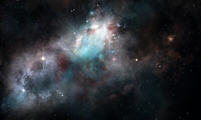 Plakat galaxy nebula background with stars