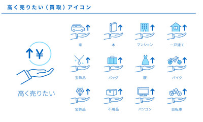 いろいろな高く売りたいアイコンのシンプルなアイコンセット、ベクター