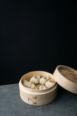 Freshly steamed dumplings