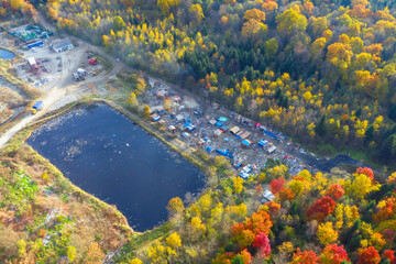 Garbage factory and gypsy huts.