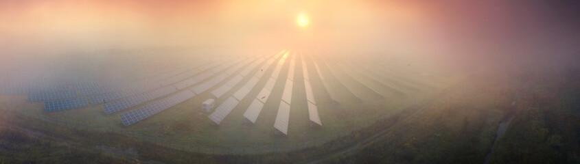 Solar panels and fog.
