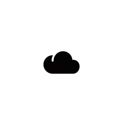Cloudy simple flat icon vector illustration