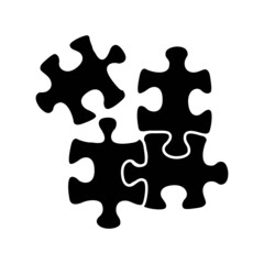 puzzles black icon on white background vector illustration