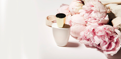 perfume bottle on a light background