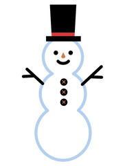 シルクハットをかぶった雪だるま