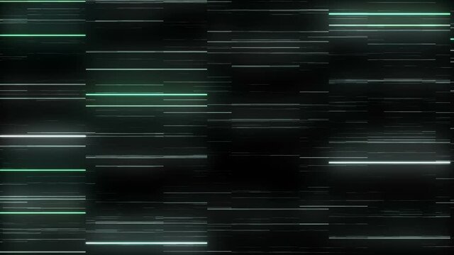 Animations of glowing horizontal lines moving across the screen against a dark background. HUD