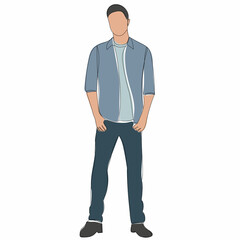 man, sketch in isolation, vector