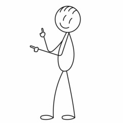 stick figure, man shows isolated
