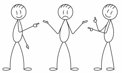 stick figure, man shows  vector