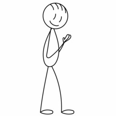 stick figure, man praying isolated