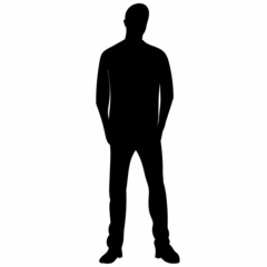 man black silhouette isolated, vector