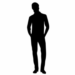 Fototapeta premium man black silhouette isolated, vector