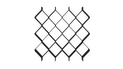  Front view of metallic black shelves unit isolated on white background