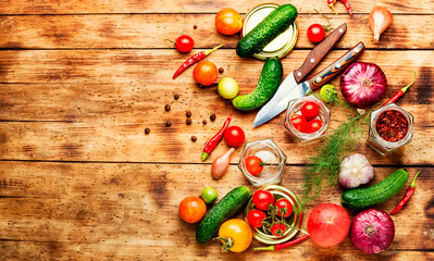 Assortment of pickled vegetable