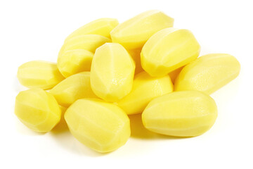Peeled Potatoes on white Background Isolated