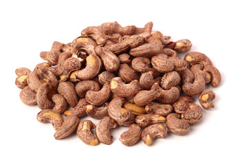 cashew nuts on white background