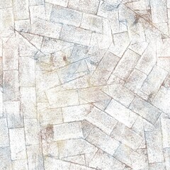 Obraz premium Seamless neutral and white grungy classic abstract surface pattern design for print. High quality illustration. Monochrome earth colored design with white pattern design overlay. Repeat graphic swatch