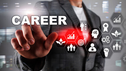 Acceleration concept personal development growth. Career business on blurred abstract background. Mixed media