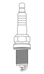 automotive spark plug vector illustration