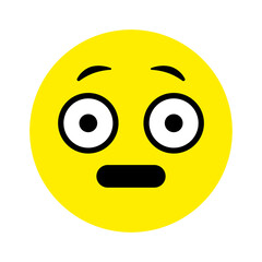 Surprised confused sad face. Emoji icon vector. Emoticon sign. Negative emotions. Vector illustration.